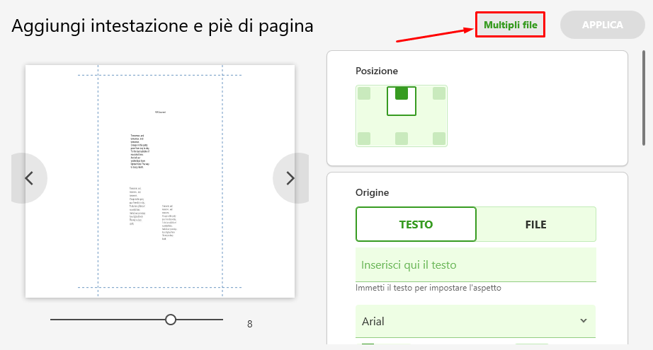 Come aggiungere un'intestazione / piè di pagina? – Expert PDF